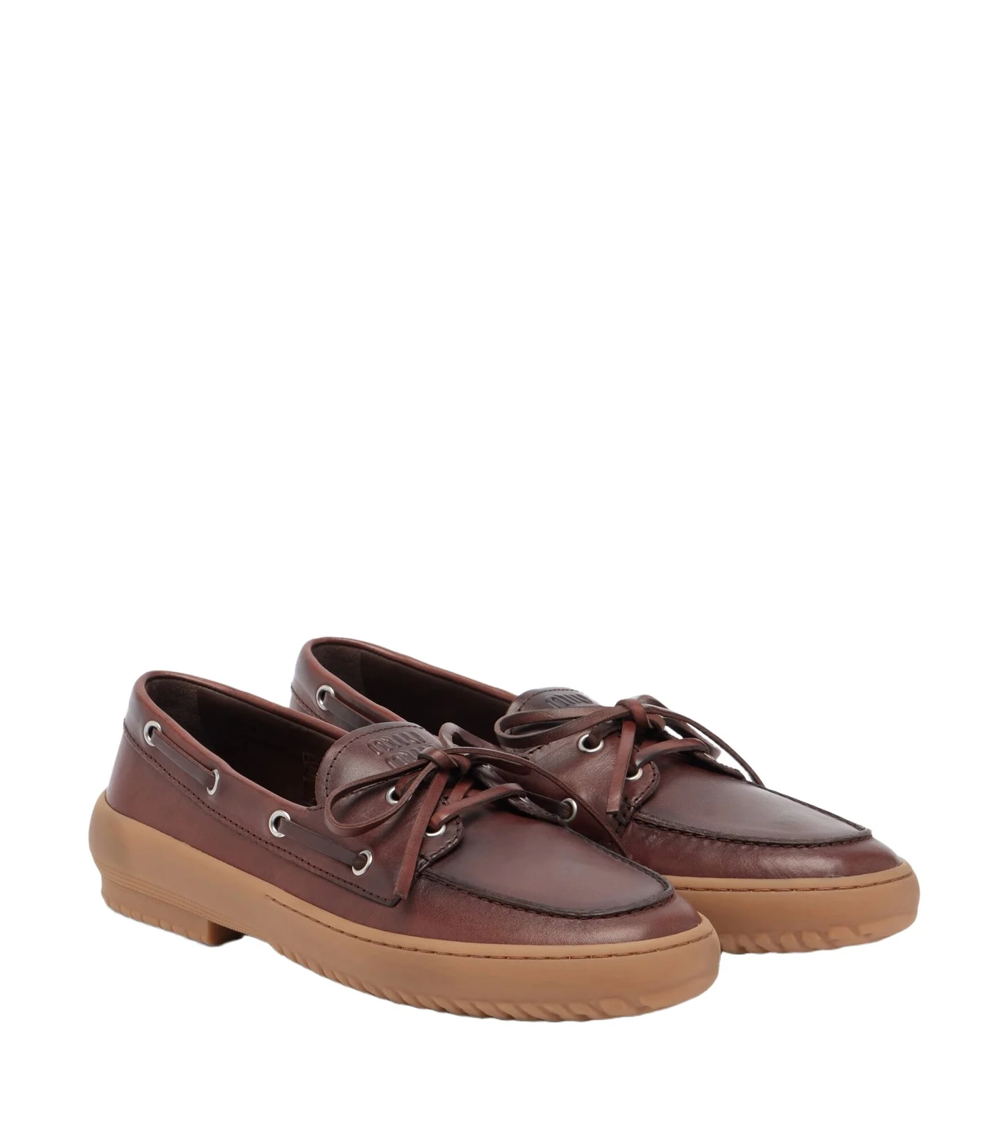 Miu Miu Leather boat shoes