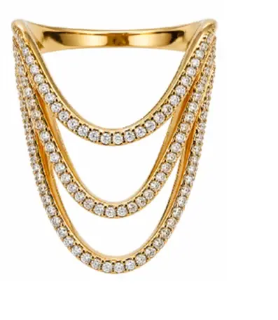 0.44ct Diamond 18K Gold Chains Ring 0.44ct Diamond 18K Gold Chains Ring