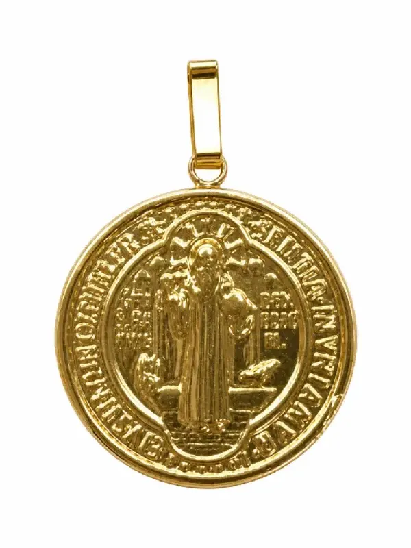 18K Gold Sant Benedict Medal Pendant
