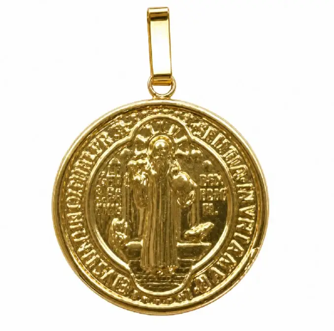 Wish Fine Jewelry 18K Gold Sant Benedict Medal Pendant | Image 1 Wish Fine Jewelry 18K Gold Sant Benedict Medal Pendant | Image 1