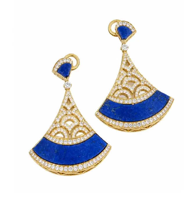 Wish Fine Jewelry 2.08ct Diamond Lapis Lazuli 14K Gold Drop Earrings | Image 1 Wish Fine Jewelry 2.08ct Diamond Lapis Lazuli 14K Gold Drop Earrings | Image 1