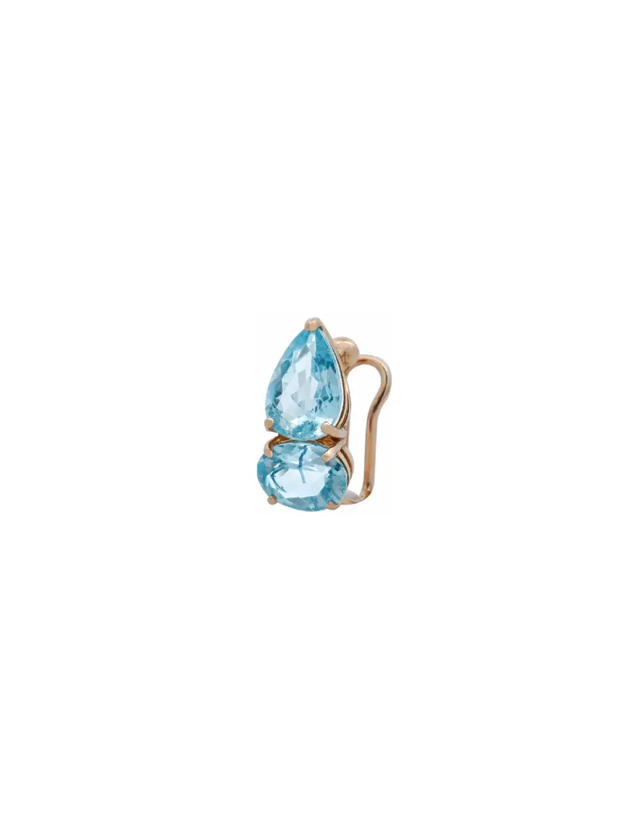 Wish Fine Jewelry 6.35ct Aquamarine 18K Gold Two Stone Ear Cuff | Image 1 Wish Fine Jewelry 6.35ct Aquamarine 18K Gold Two Stone Ear Cuff | Image 1