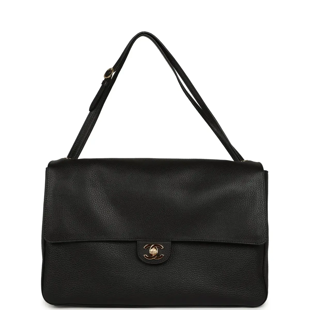 Chanel Chanel Maxi "Souplissimo" Large Flap Bag Black Grained Calfskin Gold Hardware | Thumbnail 7