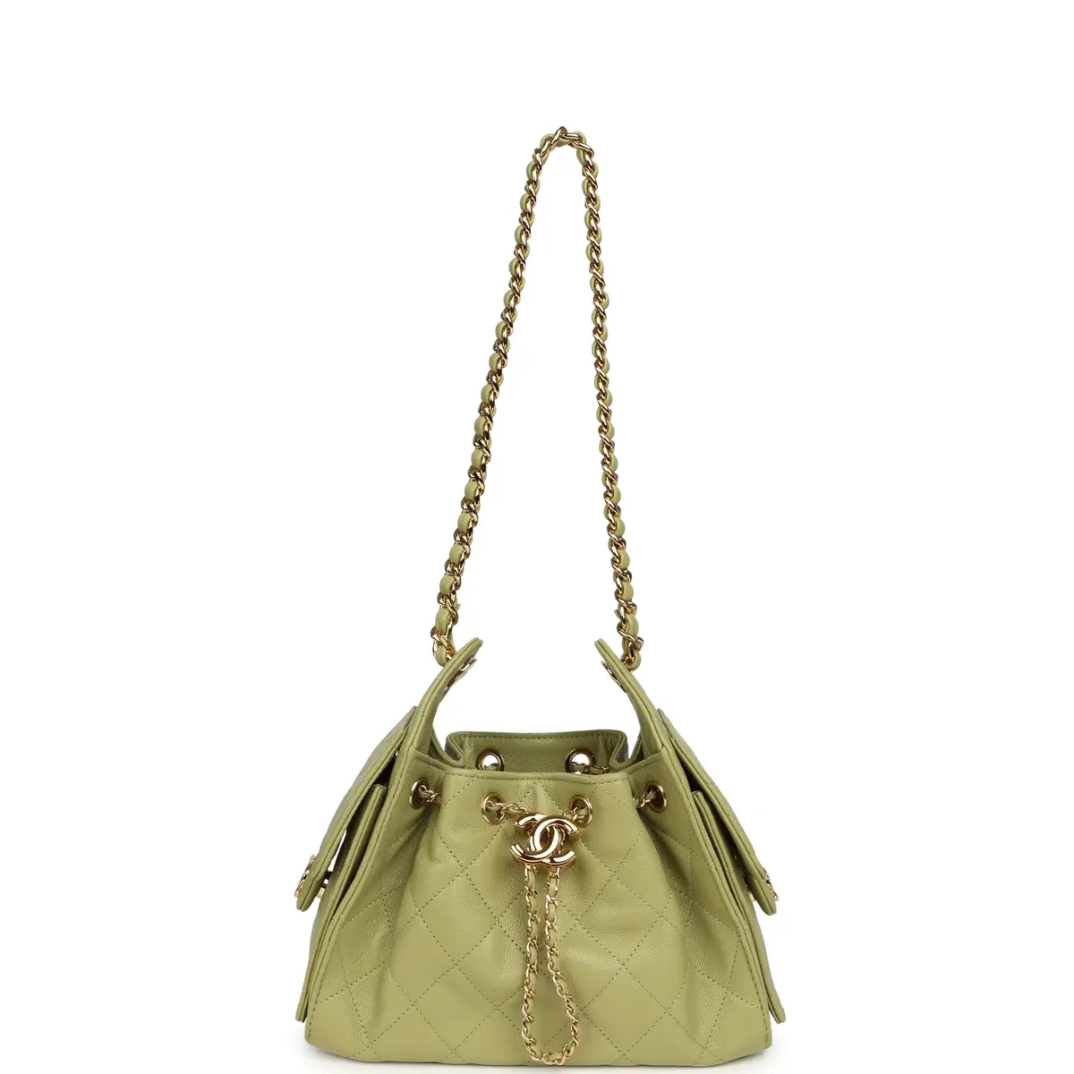 Chanel Chanel Mini 25 Hobo Bag Green Caviar Gold Hardware | Thumbnail 7