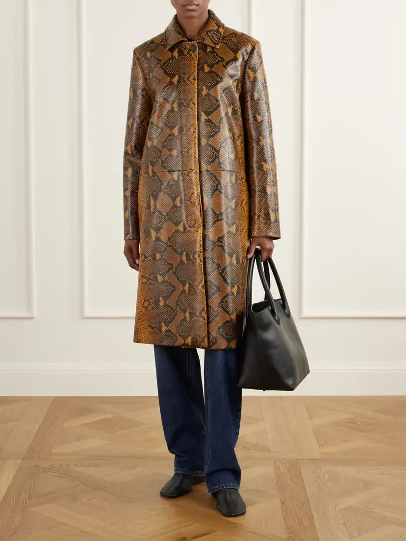 Proenza Schouler Leticia Snake-effect Leather Coat | Thumbnail 2