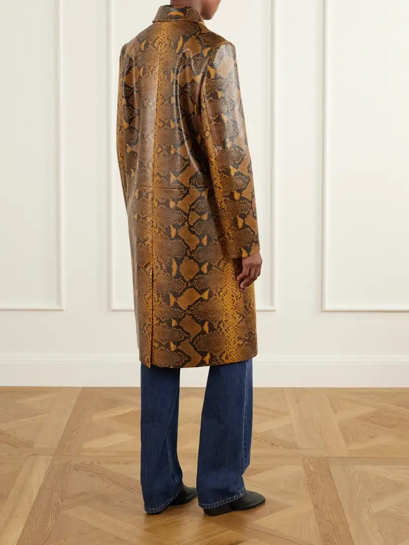 Proenza Schouler Leticia Snake-effect Leather Coat | Thumbnail 3