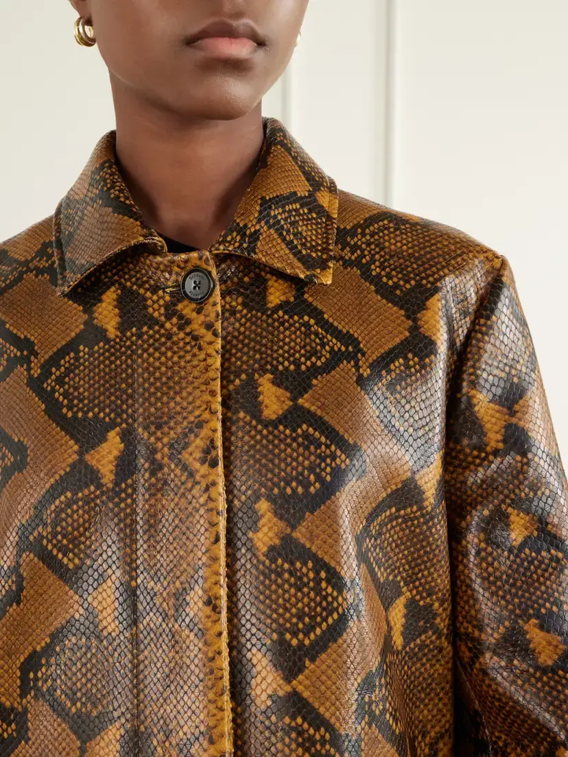 Proenza Schouler Leticia Snake-effect Leather Coat | Thumbnail 4