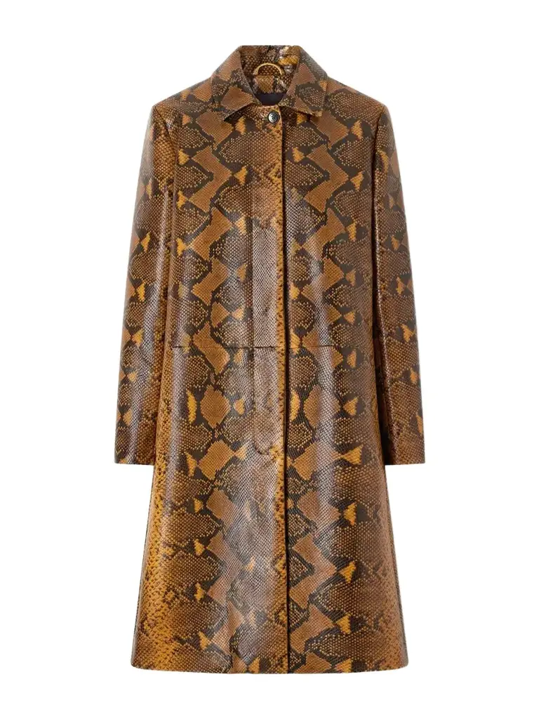 Proenza Schouler Leticia Snake-effect Leather Coat | Image 1 Proenza Schouler Leticia Snake-effect Leather Coat | Image 1