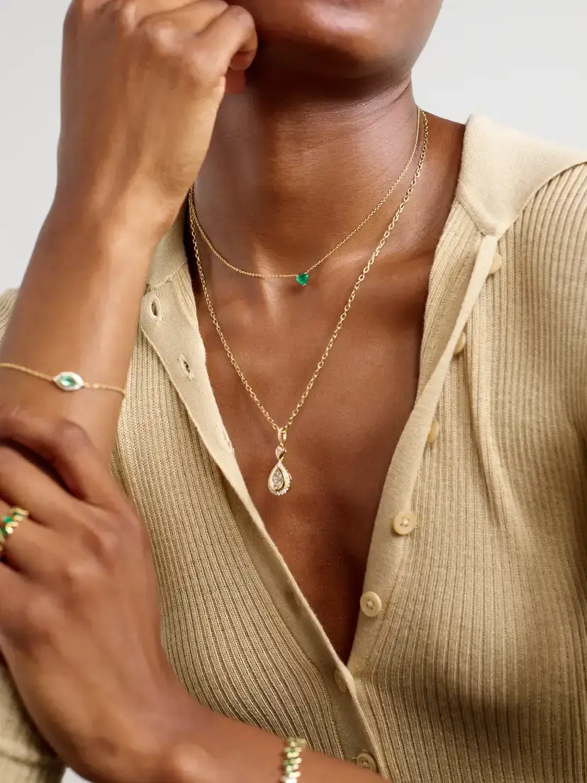 SHAY 18-karat Gold Emerald Necklace | Thumbnail 3 SHAY 18-karat Gold Emerald Necklace | Thumbnail 3
