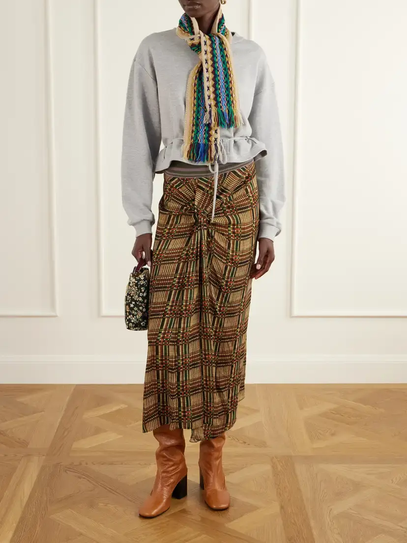 Dries Van Noten Fringed Intrasia-knit Wool Scarf | Thumbnail 2