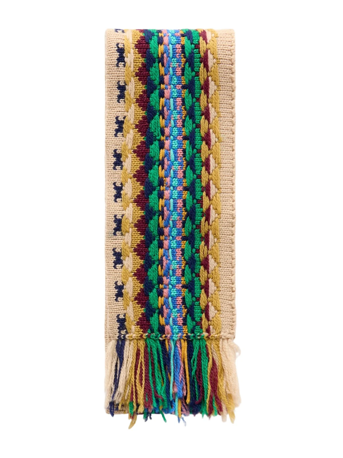 Dries Van Noten Fringed Intrasia-knit Wool Scarf