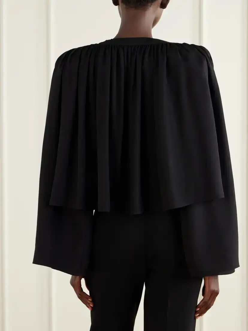 Valentino Garavani Silk-crepe Crop Jacket | Thumbnail 3 Valentino Garavani Silk-crepe Crop Jacket | Thumbnail 3