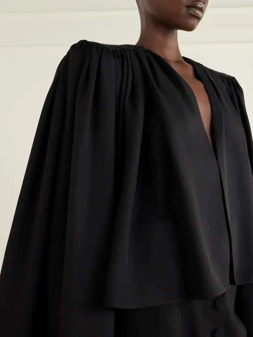 Valentino Garavani Silk-crepe Crop Jacket | Thumbnail 4 Valentino Garavani Silk-crepe Crop Jacket | Thumbnail 4