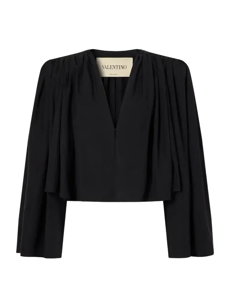 Valentino Garavani Silk-crepe Crop Jacket