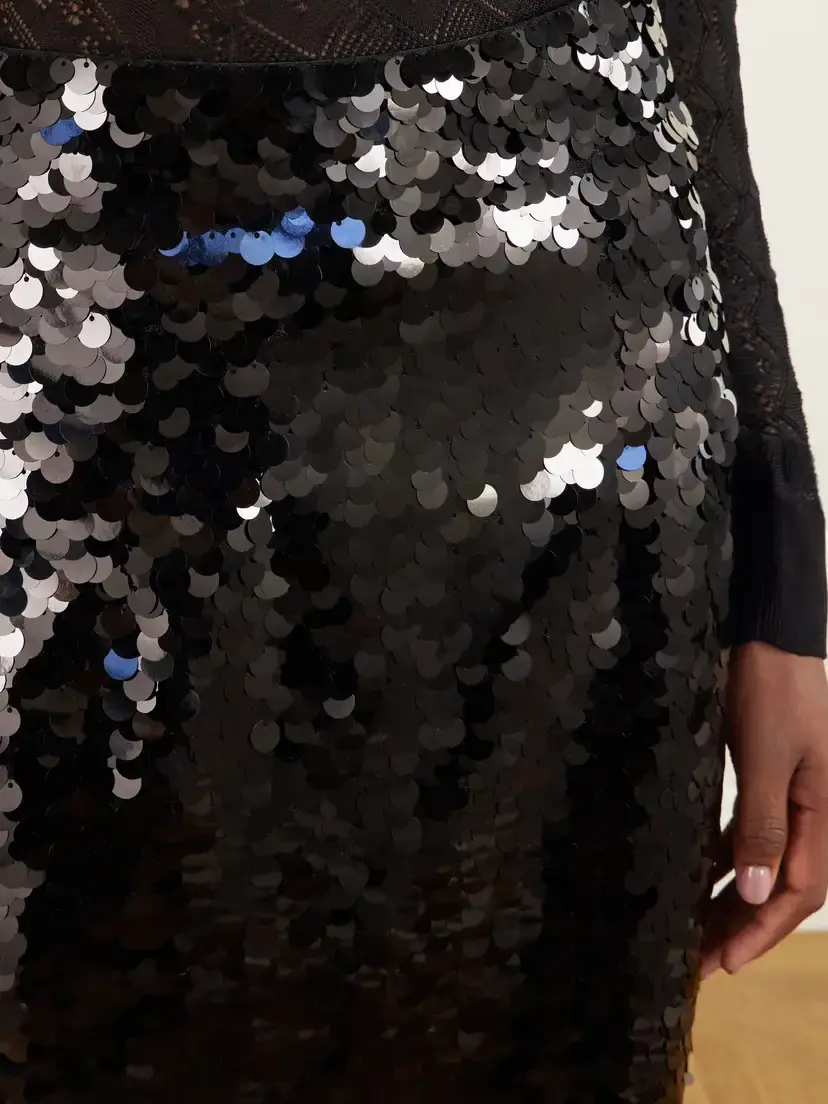 Dolce & Gabbana Sequin-embellished Tulle Midi Skirt | Thumbnail 4