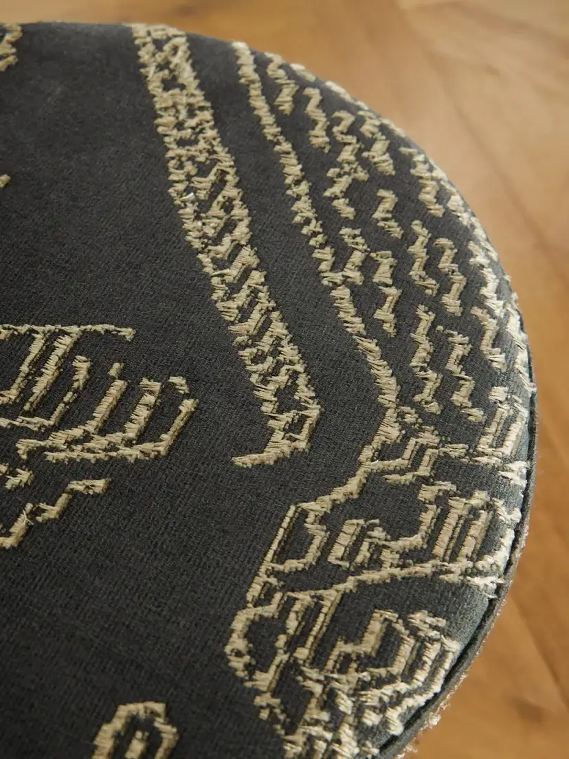 SIX THE RESIDENCE Tiger Mountain Jacquard-velvet Wood Pouf | Thumbnail 3 SIX THE RESIDENCE Tiger Mountain Jacquard-velvet Wood Pouf | Thumbnail 3