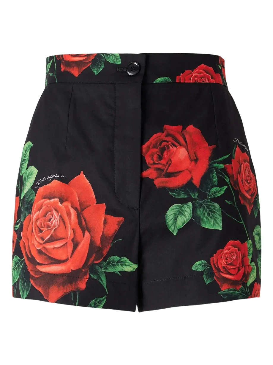 Floral-print Cotton-poplin Shorts