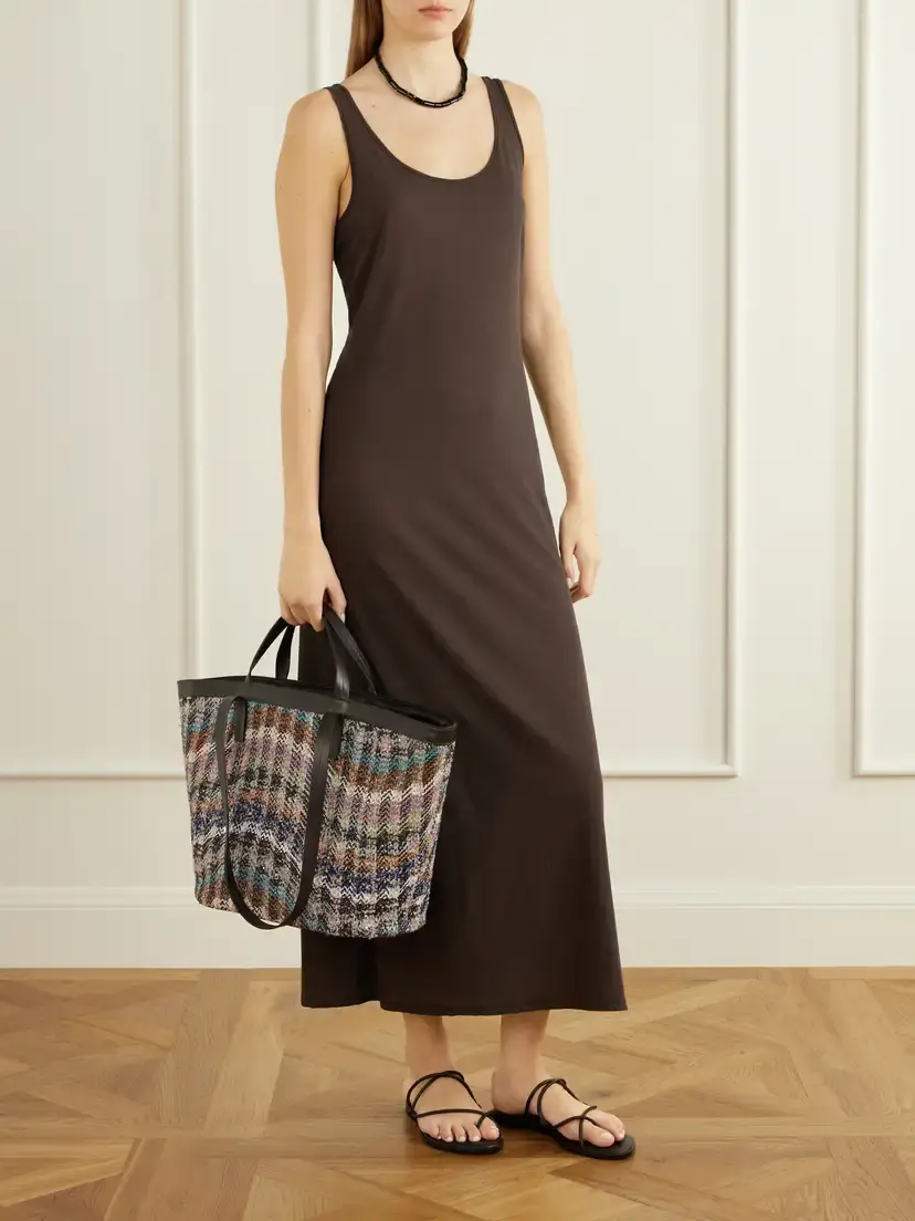 Missoni Trapezoid Medium Leather-trimmed Metallic Crochet-knit Tote | Thumbnail 3
