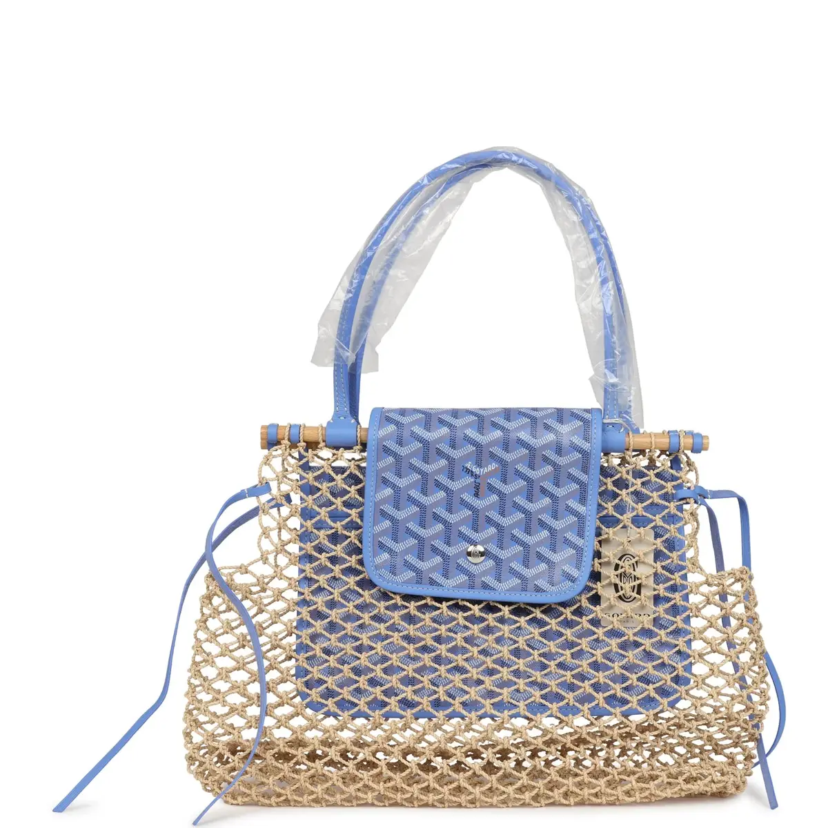 goyard Goyard Goyardine Canvas Iris Aligre Bag Raffia Net Palladium Hardware | Image 1 goyard Goyard Goyardine Canvas Iris Aligre Bag Raffia Net Palladium Hardware | Image 1