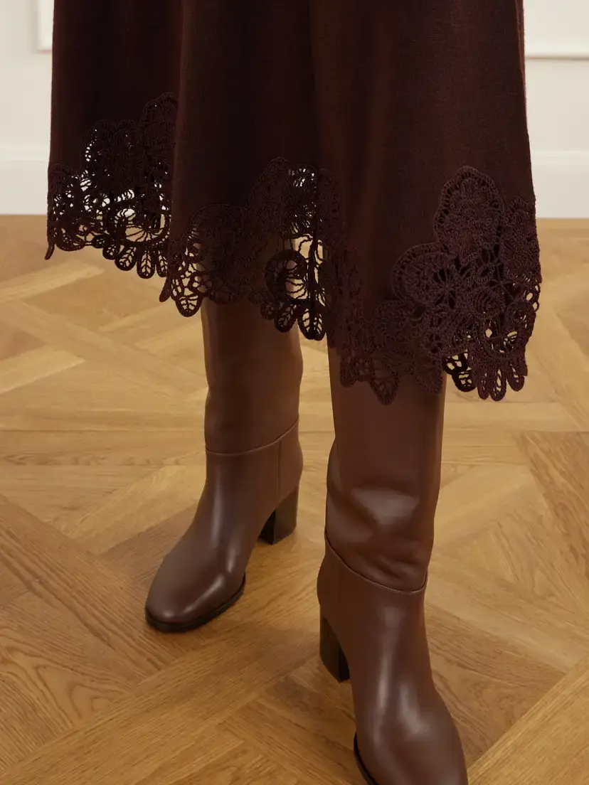 Zimmermann Valiant Lace-trimmed Wool Midi Skirt | Thumbnail 5 Zimmermann Valiant Lace-trimmed Wool Midi Skirt | Thumbnail 5