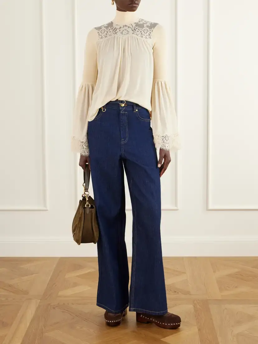 Zimmermann Valiant Lace-trimmed Lyocell-blend Turtleneck Blouse | Thumbnail 2