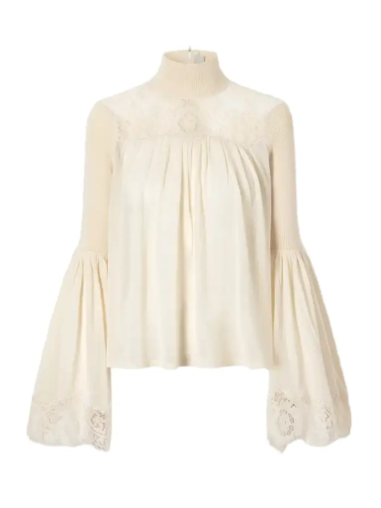 Zimmermann Valiant Lace-trimmed Lyocell-blend Blouse | Image 1 Zimmermann Valiant Lace-trimmed Lyocell-blend Blouse | Image 1