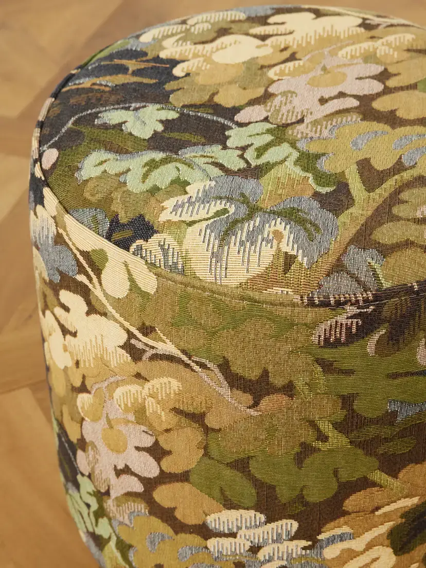 SIX THE RESIDENCE Tapestry-jacquard And Wood Pouf - Multi | Thumbnail 3