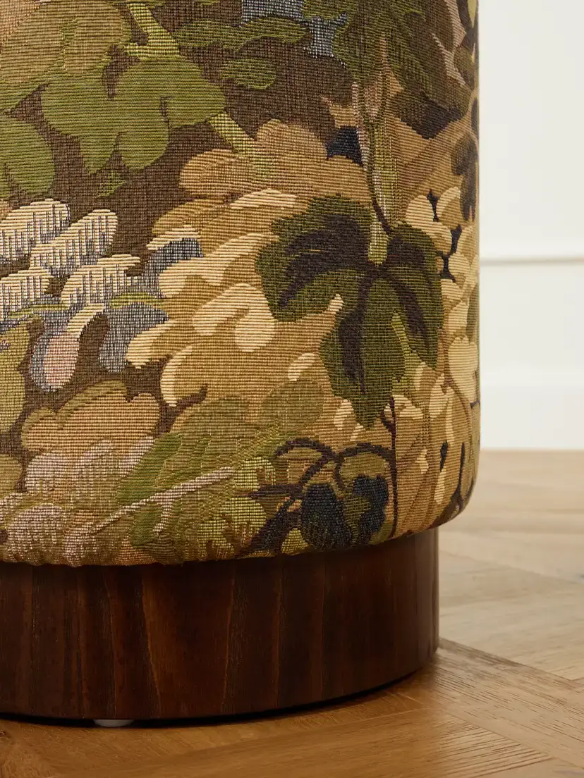 SIX THE RESIDENCE Tapestry-jacquard And Wood Pouf - Multi | Thumbnail 4