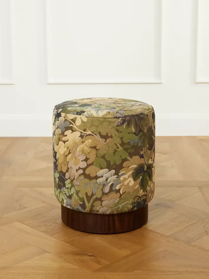 SIX THE RESIDENCE Tapestry-jacquard And Wood Pouf - Multi