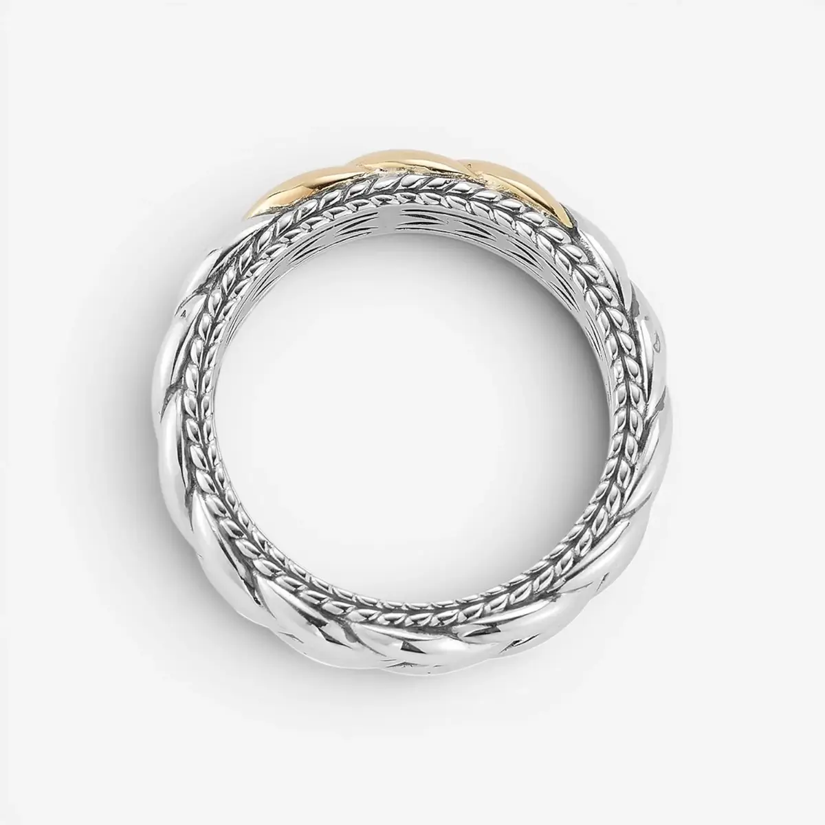JAI JAI Sterling Silver & 14K Yellow Gold Basketweave Men's Band Ring JJH5020MRG - by The Solist | Thumbnail 3 JAI JAI Sterling Silver & 14K Yellow Gold Basketweave Men's Band Ring JJH5020MRG - by The Solist | Thumbnail 3