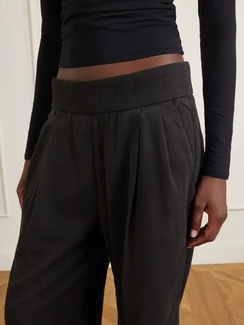 James Perse Ribbed Waist Cotton And Cashmere-blend Wide-leg Pants | Thumbnail 5 James Perse Ribbed Waist Cotton And Cashmere-blend Wide-leg Pants | Thumbnail 5