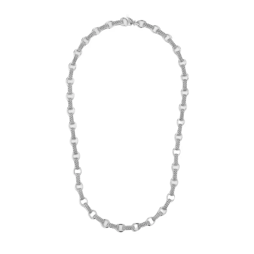 JAI JAI Sterling Silver Textured Men's Link Necklace JJH3040MN - by The Solist | Image 1 JAI JAI Sterling Silver Textured Men's Link Necklace JJH3040MN - by The Solist | Image 1