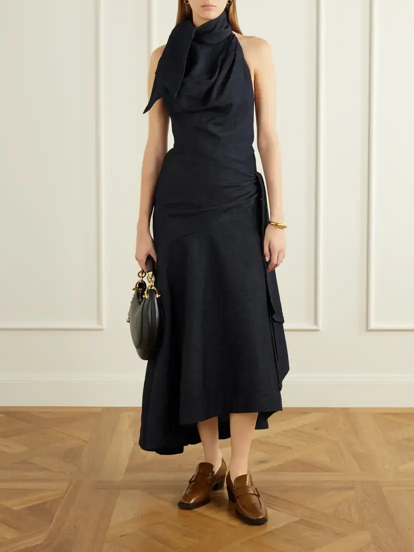 Zimmermann Valiant Open-back Asymmetric Draped Denim Maxi Dress | Thumbnail 2 Zimmermann Valiant Open-back Asymmetric Draped Denim Maxi Dress | Thumbnail 2
