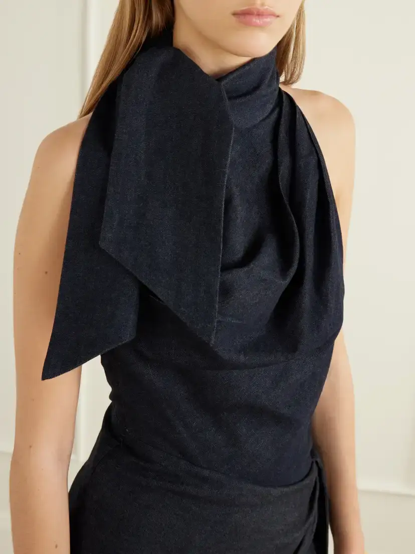 Zimmermann Valiant Open-back Asymmetric Draped Denim Maxi Dress | Thumbnail 4 Zimmermann Valiant Open-back Asymmetric Draped Denim Maxi Dress | Thumbnail 4