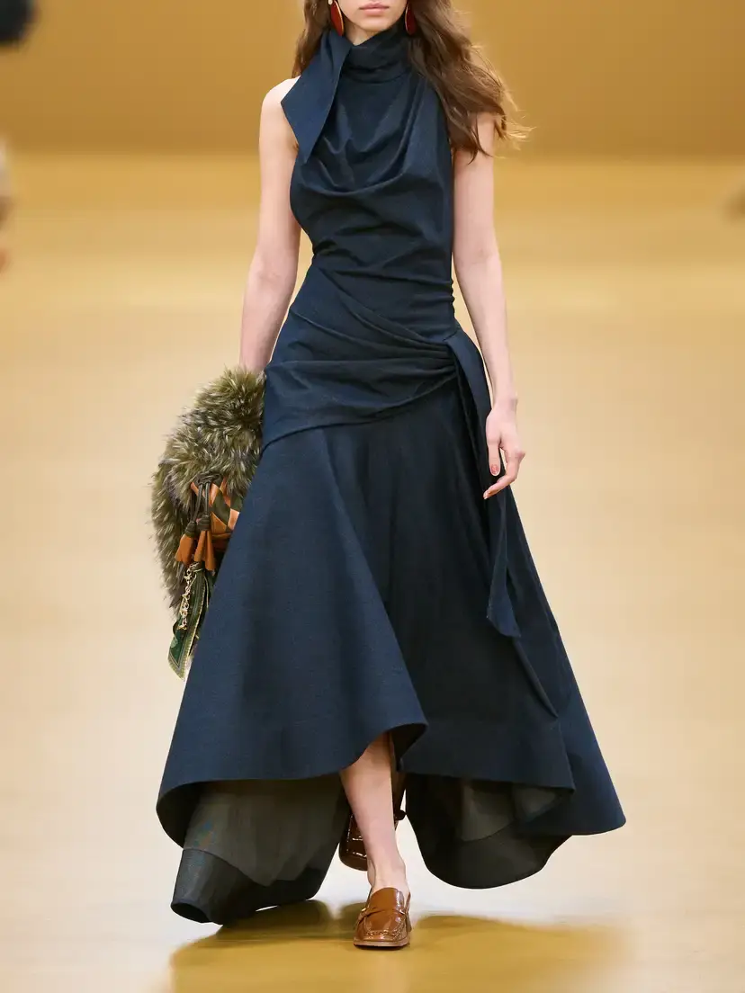 Zimmermann Valiant Open-back Asymmetric Draped Denim Maxi Dress | Thumbnail 5 Zimmermann Valiant Open-back Asymmetric Draped Denim Maxi Dress | Thumbnail 5