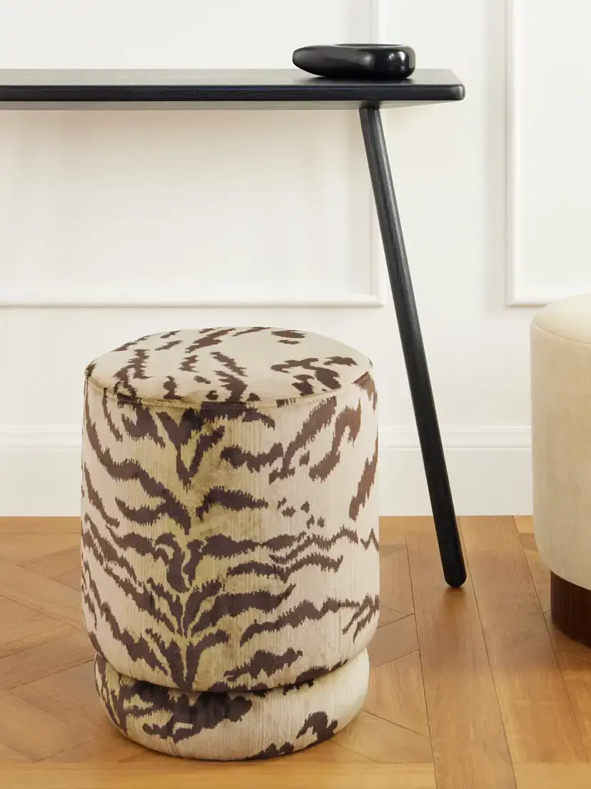 SIX THE RESIDENCE Tiger Velvet-jacquard Pouf | Thumbnail 2