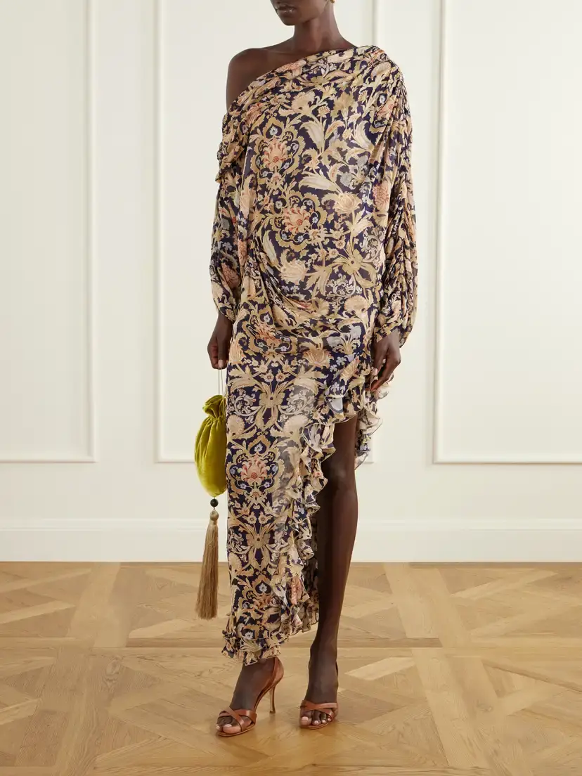 Zimmermann Valiant One-shoulder Gathered Printed Crepe Maxi Dress | Thumbnail 2