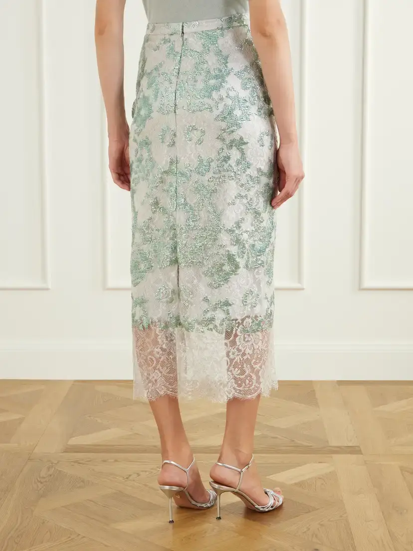 Costarellos Tamlin Sequin-embellished Lace Midi Skirt | Thumbnail 3 Costarellos Tamlin Sequin-embellished Lace Midi Skirt | Thumbnail 3