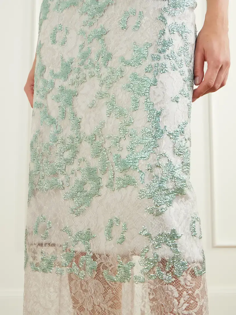 Costarellos Tamlin Sequin-embellished Lace Midi Skirt | Thumbnail 4 Costarellos Tamlin Sequin-embellished Lace Midi Skirt | Thumbnail 4