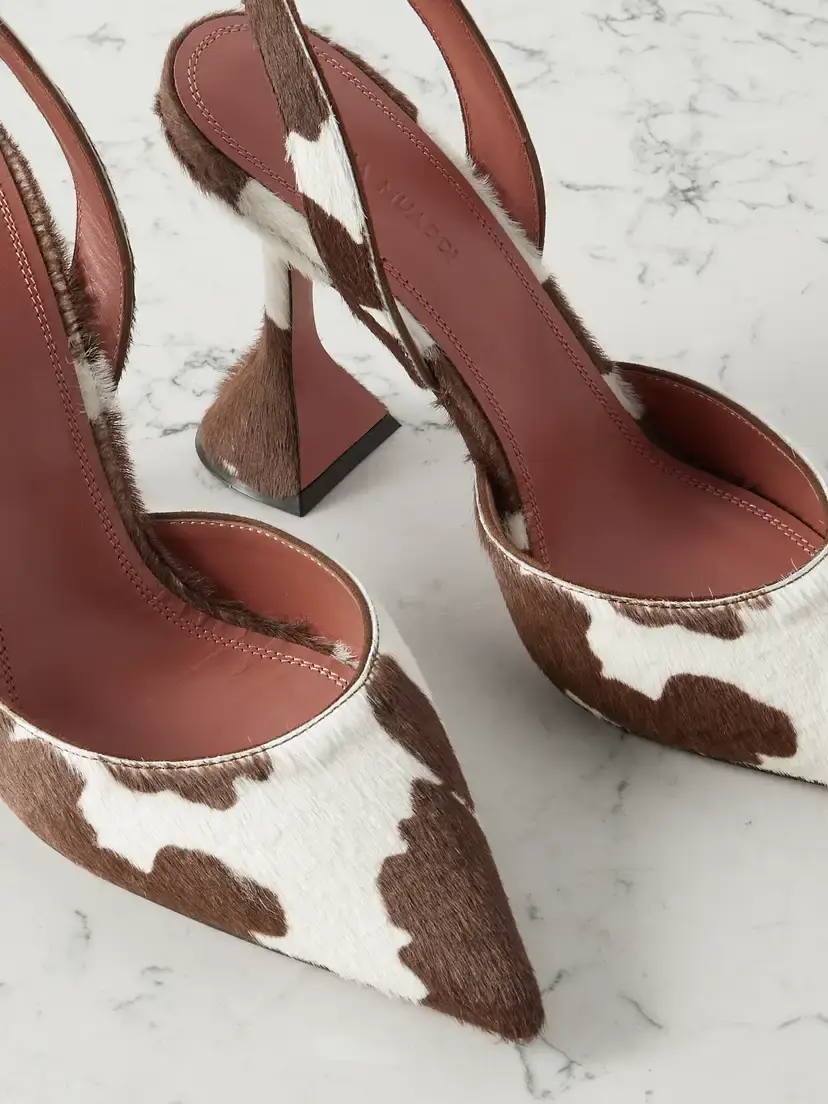 Amina Muaddi Holli 95 Cow-print Calf Hair Slingback Pumps | Thumbnail 4 Amina Muaddi Holli 95 Cow-print Calf Hair Slingback Pumps | Thumbnail 4