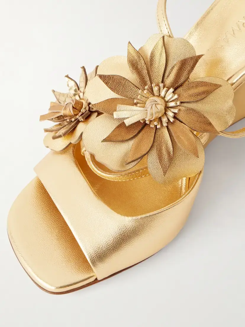 Zimmermann Belara Appliquéd Metallic Leather Wedge Sandals | Thumbnail 5 Zimmermann Belara Appliquéd Metallic Leather Wedge Sandals | Thumbnail 5