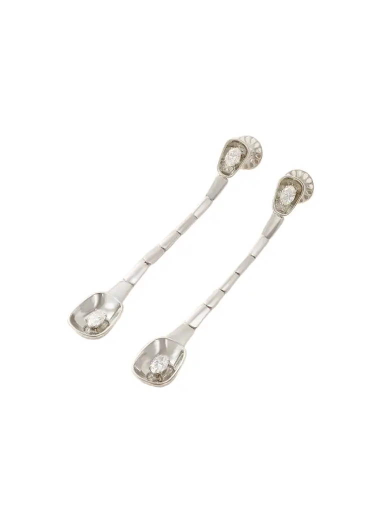 Nikos Koulis Look 18-karat White Gold Diamond Earrings | Image 1 Nikos Koulis Look 18-karat White Gold Diamond Earrings | Image 1