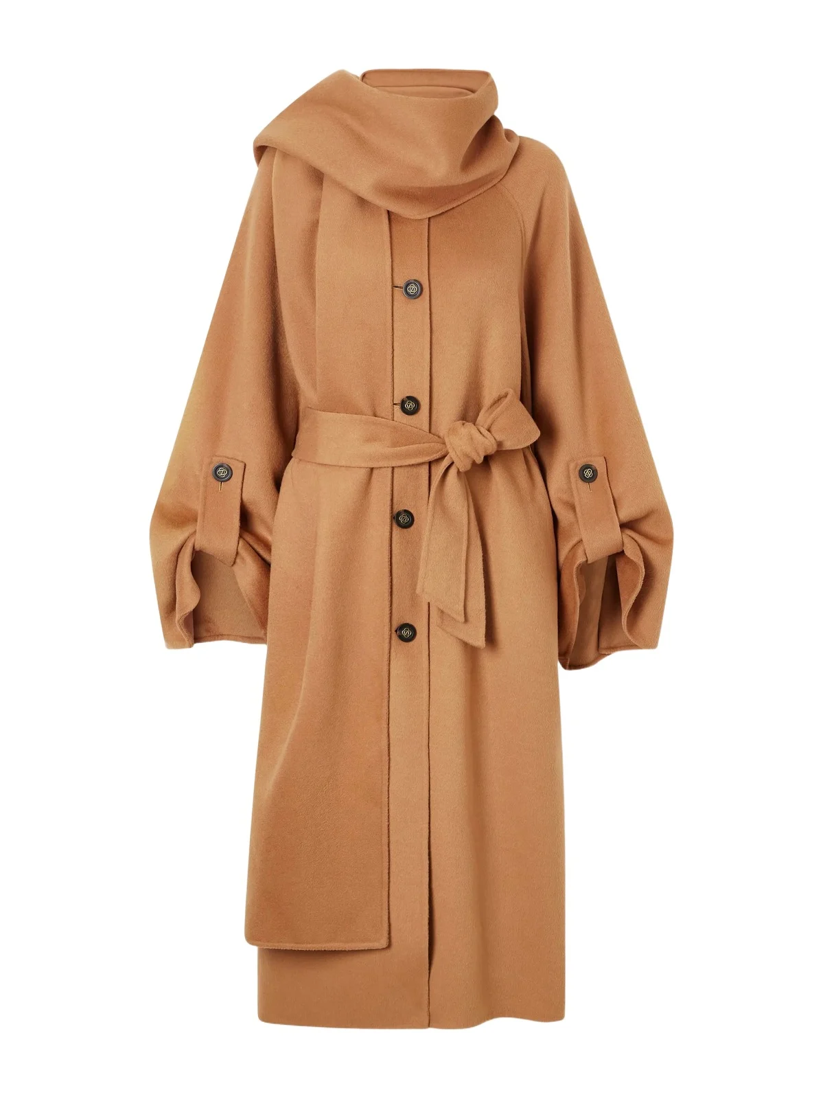 Zimmermann Valiant Belted Scarf-detailed Wool-blend Coat