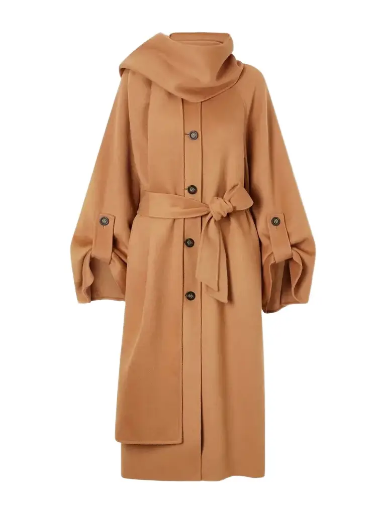 Zimmermann Valiant Belted Scarf-detailed Wool-blend Coat | Image 1 Zimmermann Valiant Belted Scarf-detailed Wool-blend Coat | Image 1