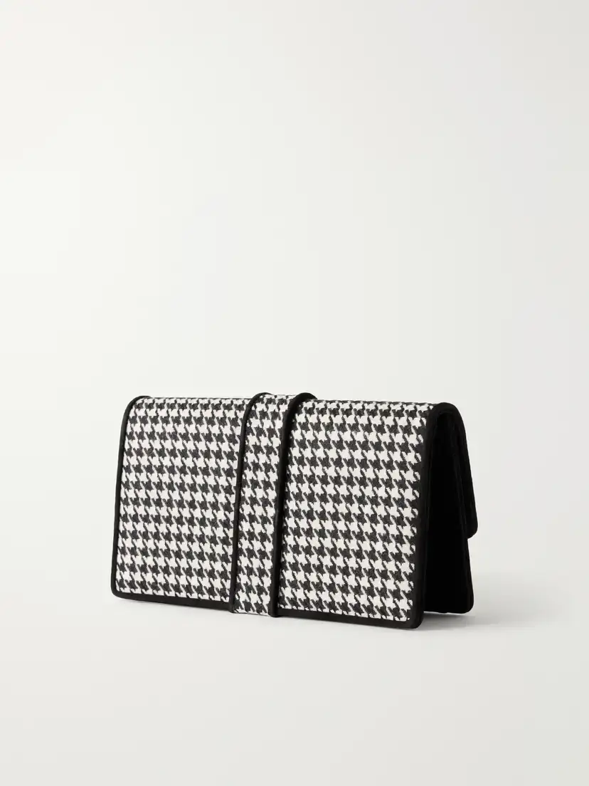 Manolo Blahnik Maycap Suede-trimmed Houndstooth Wool Clutch | Thumbnail 4 Manolo Blahnik Maycap Suede-trimmed Houndstooth Wool Clutch | Thumbnail 4