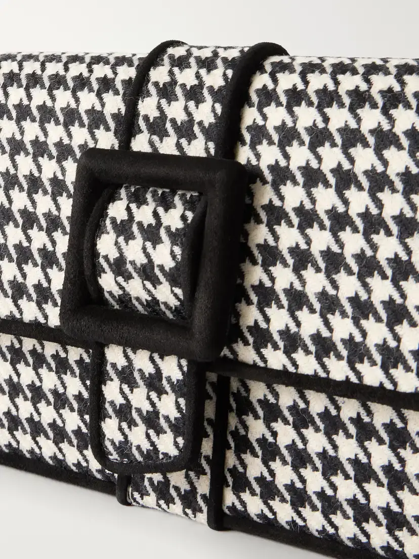Manolo Blahnik Maycap Suede-trimmed Houndstooth Wool Clutch | Thumbnail 5 Manolo Blahnik Maycap Suede-trimmed Houndstooth Wool Clutch | Thumbnail 5