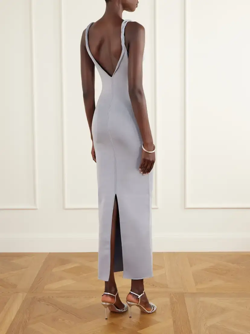 Galvan Twisted Tyra Stretch-knit Midi Dress | Thumbnail 3 Galvan Twisted Tyra Stretch-knit Midi Dress | Thumbnail 3