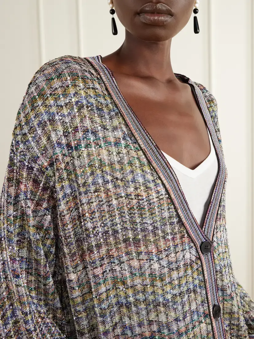 Missoni Striped Metallic Crochet-knit Cardigan | Thumbnail 4