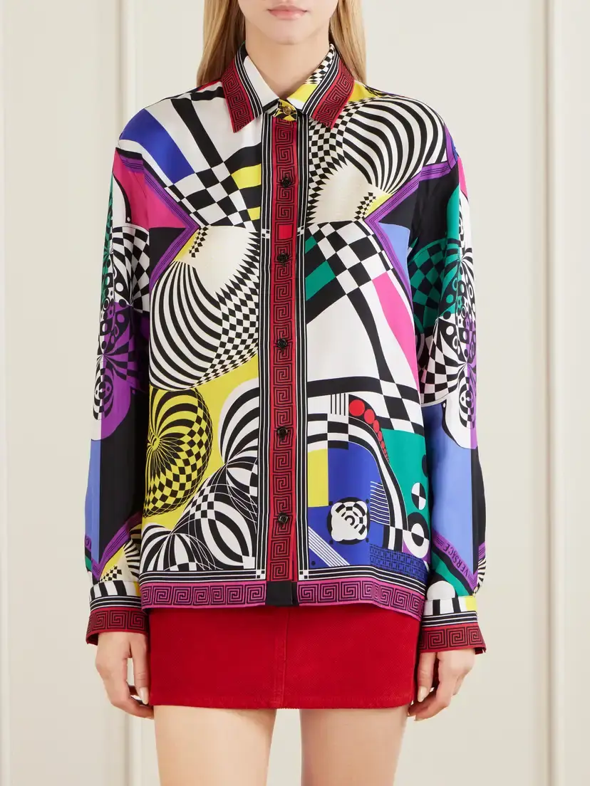 Versace Printed Silk-satin Shirt | Thumbnail 3