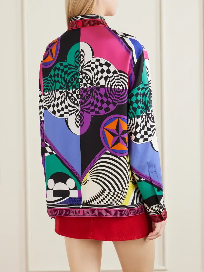 Versace Printed Silk-satin Shirt | Thumbnail 4